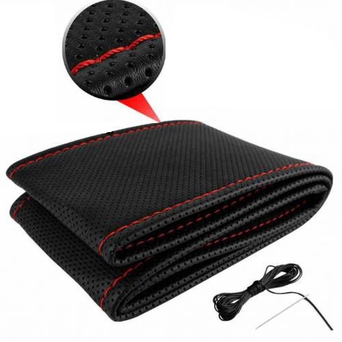 Stitching steering wheel with different thread colors