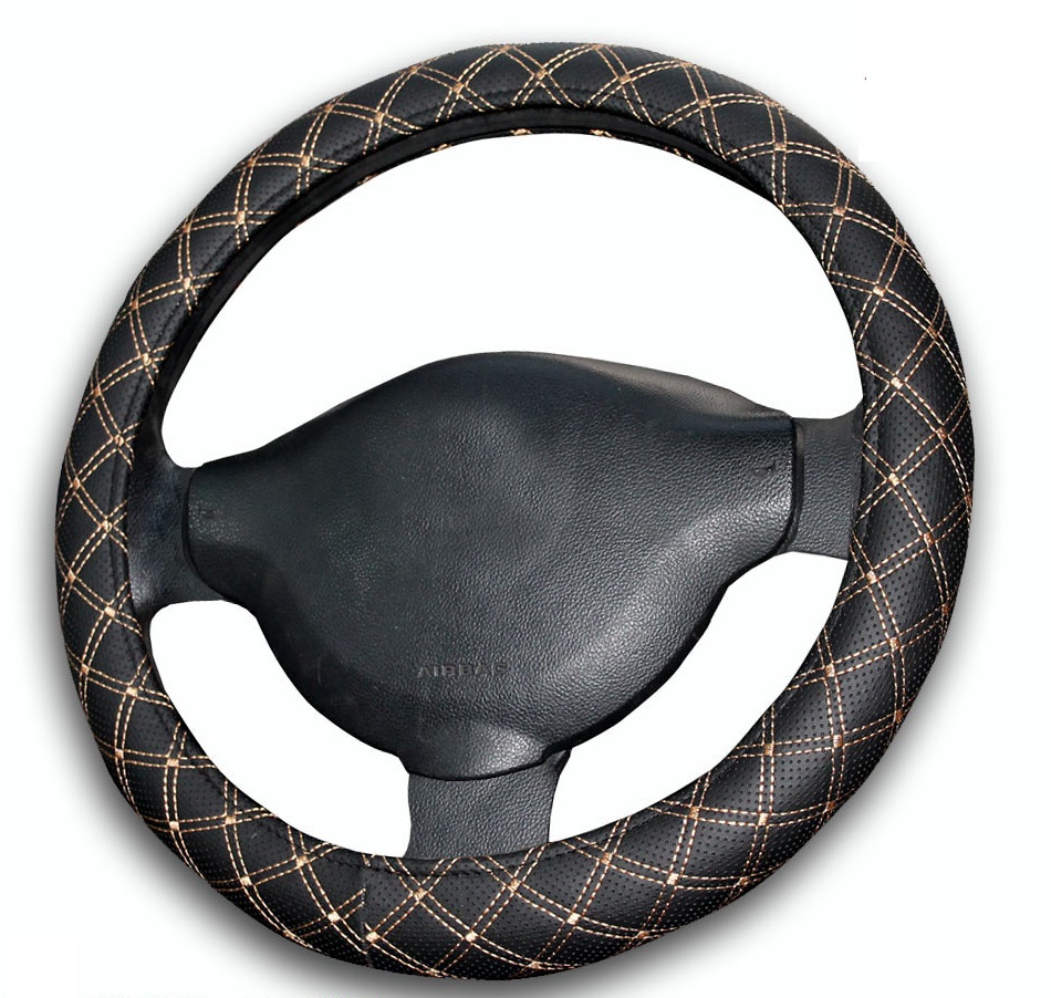 Stitching steering wheel with different thread colors