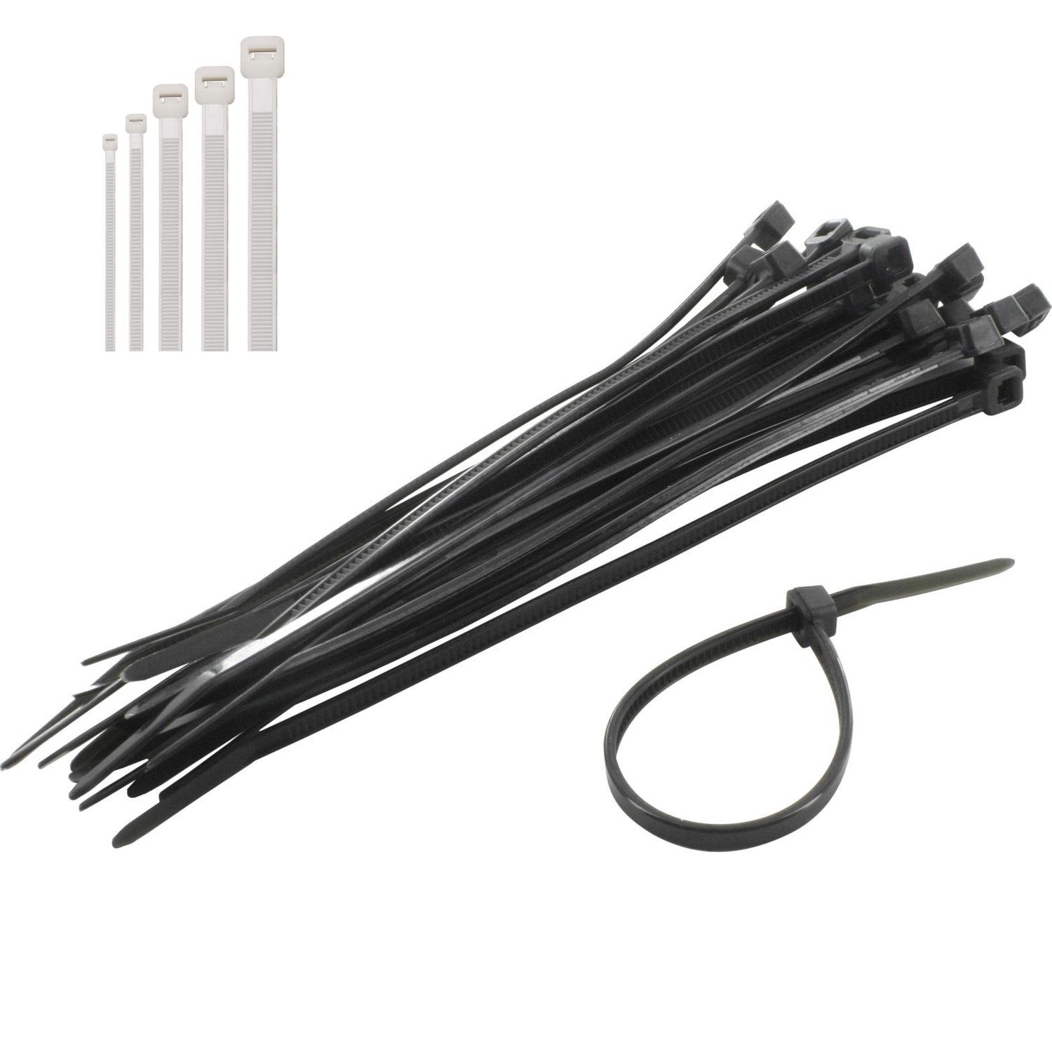 Кабелни превръзки PVC бели,черни,сиви 100х2,5;150х2.5;150х3.6;200х2.5;200х3.6;200х4.8;250х3.6;250х4.8;300х3.6;300х4.8;380х4.8;380x8.0 ;450х4.8;450х8.0